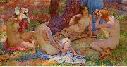 Theo Van Rysselberghe Four Bathers painting